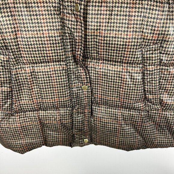 Ralph Lauren Houndstooth Plaid Puffer Jacket Size Large Outdoor Designer Casual - Picture 3 of 11
